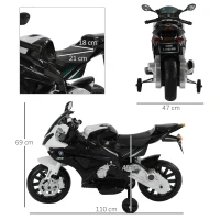 HOMCOM Motoreta Electrica BMW RR pentru Copii 12V, Negru si Alb(m-3)