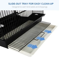 PawHut Aviar pentru Pasari in Metal Negru 41,5x29,5x56,5cm(m-5)