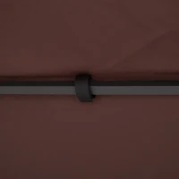 Outsunny Vervangend dak voor metalen tuinpaviljoen 3x3 m, partytent tuinpaviljoen, tuintentdak, Koffiebruin(m-8)