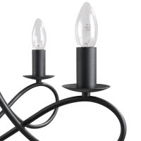 HOMCOM Candelabru Suspendat si Impletit pentru Tavan, Lustra din Otel cu 5 Sfesnice, Plafoniera suspendata, 158x45Hcm Negru(m-8)