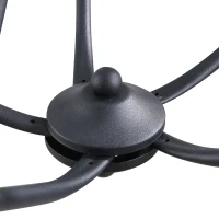 HOMCOM Candelabru Suspendat si Impletit pentru Tavan, Lustra din Otel cu 5 Sfesnice, Plafoniera suspendata, 158x45Hcm Negru(m-10)