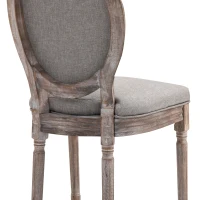 Elegancki Zestaw 2 Krzeseł do Jadalni w Stylu Vintage z Oparciem - HOMCOM, Szary(m-8)