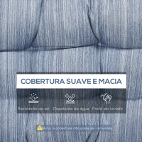 Outsunny Almofada para Bancos de 2 Lugares Almofada Retangular para Interiores e Exteriores Lavável 110x48x8cm Azul(m-4)