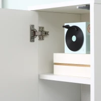 Kleankin Coluna Casa de Banho com Espelho Móvel Alto Casa de Banho com 2 Portas e Prateleiras Interiores Ajustáveis Multiúso para Cozinha Sala de Estar 32x28x162cm Branco(m-9)