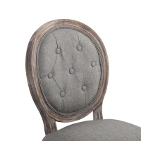 Elegancki Zestaw 2 Krzeseł do Jadalni w Stylu Vintage z Oparciem - HOMCOM, Szary(m-7)
