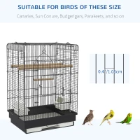 PawHut Aviar pentru Pasari in Metal Negru 41,5x29,5x56,5cm(m-4)