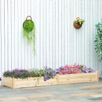 Outsunny bloembak, plantenbak met 2 plantplekken voor groenten in de tuin(m-10)