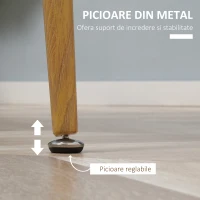 HOMCOM Masa de sufragerie moderna cu blat mat si picioare metalice, sufragerie living, alb(m-5)