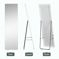 HOMCOM Oglinda de toaleta, suspendata sau inclinata, din aliaj de aluminiu, argintiu(m-6)