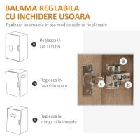 HOMCOM Bufet modern cu dulap de depozitare, cu sertar si raft reglabil pentru living, dormitor, hol, natural(m-6)