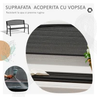 Outsunny Banca de exterior din otel, negru, 127x60x85cm(m-6)