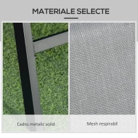 Outsunny Sezlong de Gradina Reclinabil pe 5 Niveluri, cu Acoperire Captusita(m-4)