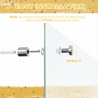 Vinsetto Wall Hanging Calendar board Glass Dry-Erase Board with 4 Colored Markers 1 Eraser for Home Office School(m-6)