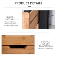 Kleankin Tall Cabinet, Bathroom Free Standing Cabinet, Bamboo Tall Storage Cabinet with Shelf, Freestanding  Furniture(m-5)