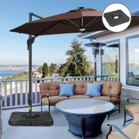 Outsunny Umbrella Weights for Cantilever Parasols, Set of 2 Heavy Duty Parasol Base Weights, 110kg Sand or 70kg Water Filled, Black(m-10)