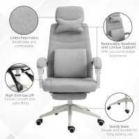 Vinsetto High Back Office Chair Reclining w/ Footrest Grey(m-6)