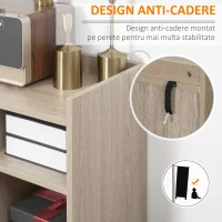 HOMCOM Bufet modern cu dulap de depozitare, cu sertar si raft reglabil pentru living, dormitor, hol, natural(m-5)