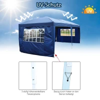 Outsunny 3x6m Pavillon Faltpavillon Faltzelt Partyzelt Gartenzelt inkl.4 Seitenteile Blau(m-5)
