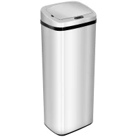 HOMCOM Cos Gunoi Inox 50 L – Rectangular cu Senzor Infrarosu(m-1)