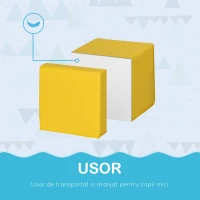 HOMCOM Set 12 Cuburi Moi – Joc Educational pentru Copii 2+ Ani(m-4)