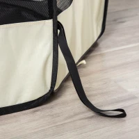 PawHut Fabric Dog Play Pen Puppy Pet Cat Rabbit Pig Guinea Playpen Run Indoor & Outdoor, Dia 120 x 58H cm Cream(m-10)