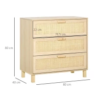 Szafka z szufladami szafka pomocnicza z 3 szufladami komoda MDF kolor naturalny(m-3)