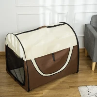 PawHut 97cm Foldable Pet Carrier for Large Medium Dogs, Portable Cat Carrier, Soft Travel Bag, Brown(m-13)