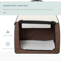 PawHut 97cm Foldable Pet Carrier for Large Medium Dogs, Portable Cat Carrier, Soft Travel Bag, Brown(m-6)