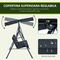 Outsunny, leagan de gradina 3 locuri, 172×110×152 cm, negru(m-4)