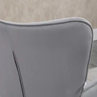 HOMCOM Poltrona Individual Estofada em Veludo com Encosto Alto Apoio para os Braços e Pés de Aço Estilo Moderno 68x72x103cm Cinza(m-8)