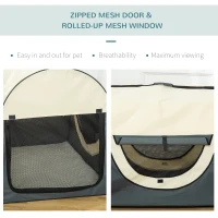 PawHut 97cm Foldable Pet Carrier for Large Medium Dogs, Portable Cat Carrier, Soft Travel Bag, Grey(m-5)