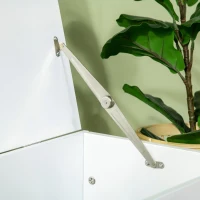 PawHut Set de 3 boluri pentru caini 500 ml cu spatiu de depozitare din MDF si suport din otel inoxidabil, 57x53x37,5 cm, alb(m-10)