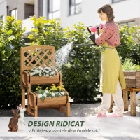 Outsunny Jardiniera de Brad in Forma de Butoi de Exterior, cu Design Vertical inaltat, 45x45x180 cm, Maro(m-6)