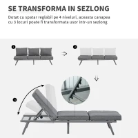 Outsunny Set 2 Canapele de Exterior Spatar Rabatabil si 1 Masuta de Gradina(m-5)