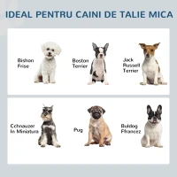 PawHut Set de 3 boluri pentru caini 500 ml cu spatiu de depozitare din MDF si suport din otel inoxidabil, 57x53x37,5 cm, alb(m-8)