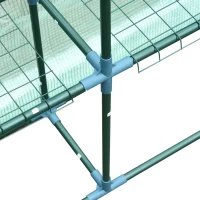 Outsunny 143x143x195 cm Walk in Greenhouse W/ Shelves-Dark Green(m-10)