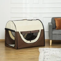 PawHut 97cm Foldable Pet Carrier for Large Medium Dogs, Portable Cat Carrier, Soft Travel Bag, Brown(m-12)