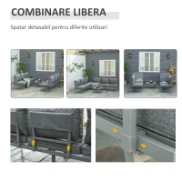 Outsunny Set 2 Canapele de Exterior Spatar Rabatabil si 1 Masuta de Gradina(m-6)