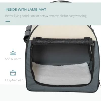 PawHut 61cm Foldable Pet Carrier for Small Miniature Dogs, Portable Cat Carrier, Soft Travel Bag, Grey(m-6)