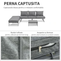 Outsunny Set 2 Canapele de Exterior Spatar Rabatabil si 1 Masuta de Gradina(m-7)