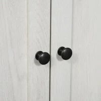 kleankin Bathroom Floor Cabinet, Freestanding Storage Cupboard with Drawer, Double Door Cabinet and Adjustable Shelf, White(m-8)