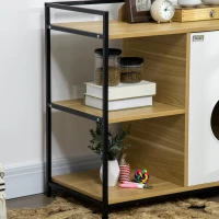 PawHut Maison de toilette pour chat meuble cache litière pour chat 2 étagères et grand plateau 80 x 40 x 73 cm(m-8)