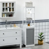 kleankin Tall Bathroom Cabinet Free Standing Slimline Cupboard Tallboy Unit Storage Organiser for Bathroom, Living Room, Kitchen(m-2)