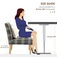 HOMCOM Accent Chair, Slipper Chair with Pillow and Rubber Wood Legs,  Kitchen Dining Room Chairs for Living Room, Bedroom, Grey(m-7)