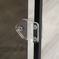 PawHut Pressure Fit Safety Gate, Dog Gate for Doorways and Staircases with Auto Closing Door Double Locking, Acrylic Panel, 74-80 cm - Black(m-10)
