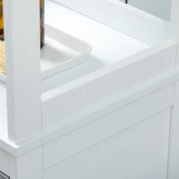 kleankin Tall Bathroom Cabinet Free Standing Slimline Cupboard Tallboy Unit Storage Organiser for Bathroom, Living Room, Kitchen(m-7)