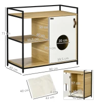 PawHut Maison de toilette pour chat meuble cache litière pour chat 2 étagères et grand plateau 80 x 40 x 73 cm(m-3)