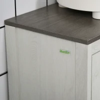 kleankin Bathroom Floor Cabinet, Freestanding Storage Cupboard with Drawer, Double Door Cabinet and Adjustable Shelf, White(m-10)