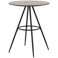 HOMCOM Round Counter Bistro Bar Table with Fixed Tabletop and Steel Legs, Circular Cocktail Table for Dining Room, Home Bar