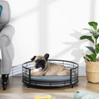 PawHut Raised Pet Bed, with Soft Cushion, for Small Dogs - Black(m-11)